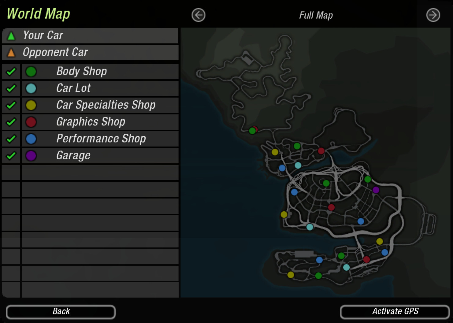 nfs undercover map shop locations